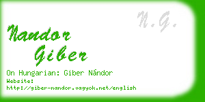 nandor giber business card